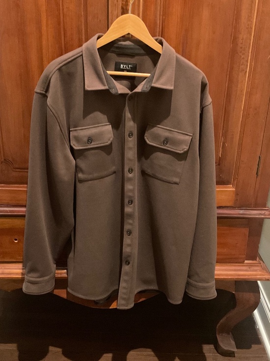 BYLT Basics Other - BYLT Premium Basics Coastal Men’s  Overshirt Shacket , Dark Brown, Size XXL